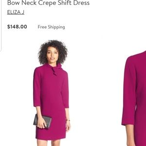 Eliza J Bow Neck Shift Dress